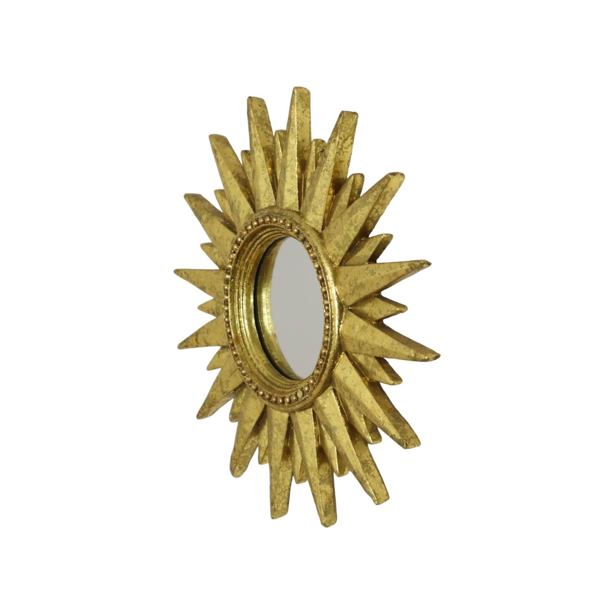 Petit miroir solaire doré Sunburst en plastique 30 cm