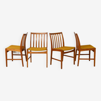 Scandinavian teak chairs with upholstered seat