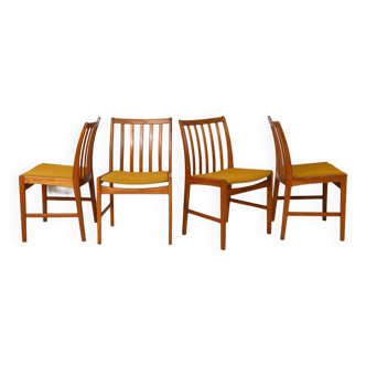 Scandinavian teak chairs with upholstered seat