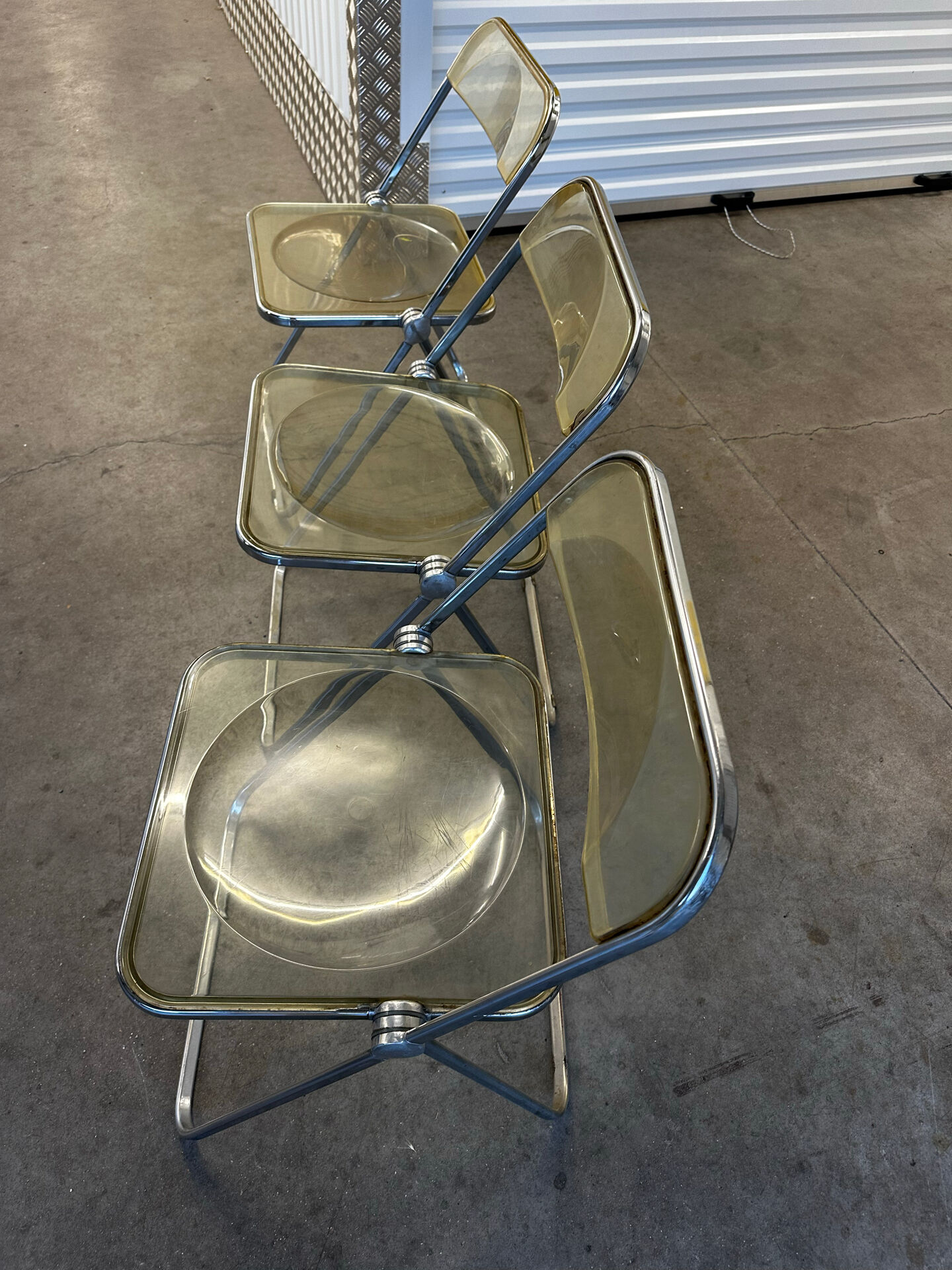 Suite de 3 chaises pliantes Plia par Giancarlo Piretti pour Castelli