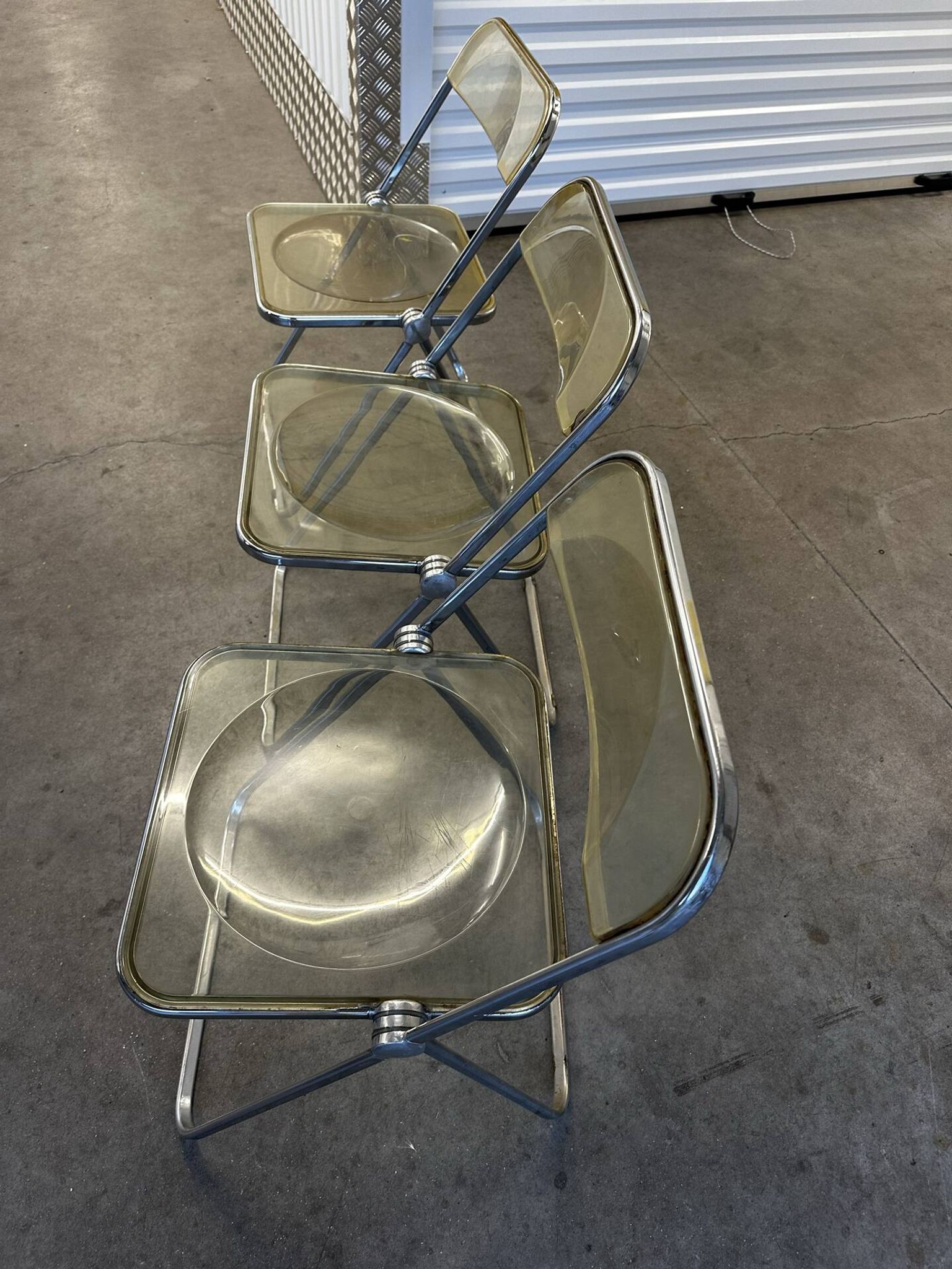 Suite de 3 chaises pliantes Plia par Giancarlo Piretti pour Castelli