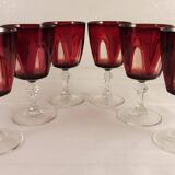 6 ruby red water glasses