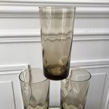 Set of 6 glasses smoked long drink 70s