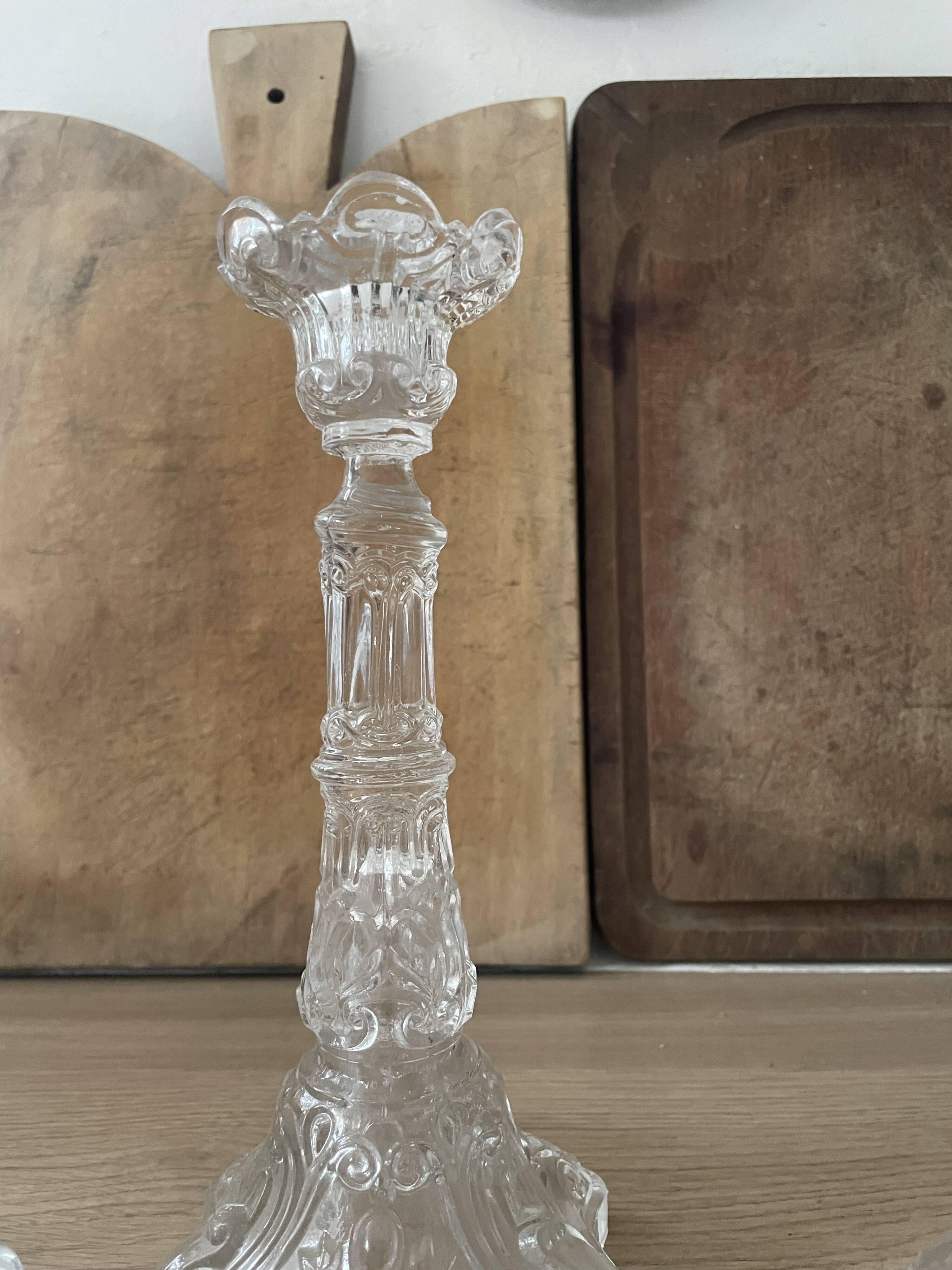 Lot of vintage glass candlesticks