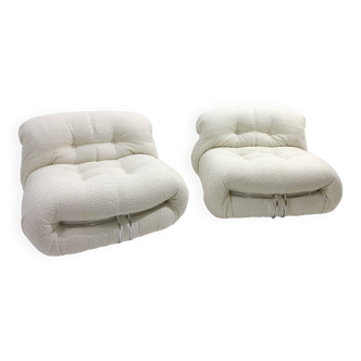 Pair of Mid-Century "Soriana" Lounge Chairs by Afra & Tobia Scarpa for Cassina - Italy 1970s