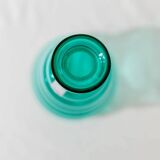 Turquoise Murano Glass Vase by Enrico Coveri, 1980s Italy – Wavy Bubble Silhouette in Transparent Glass