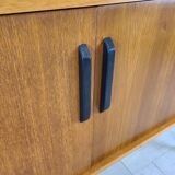 Vintage 1960s Scandinavian teak bookcase with compass legs