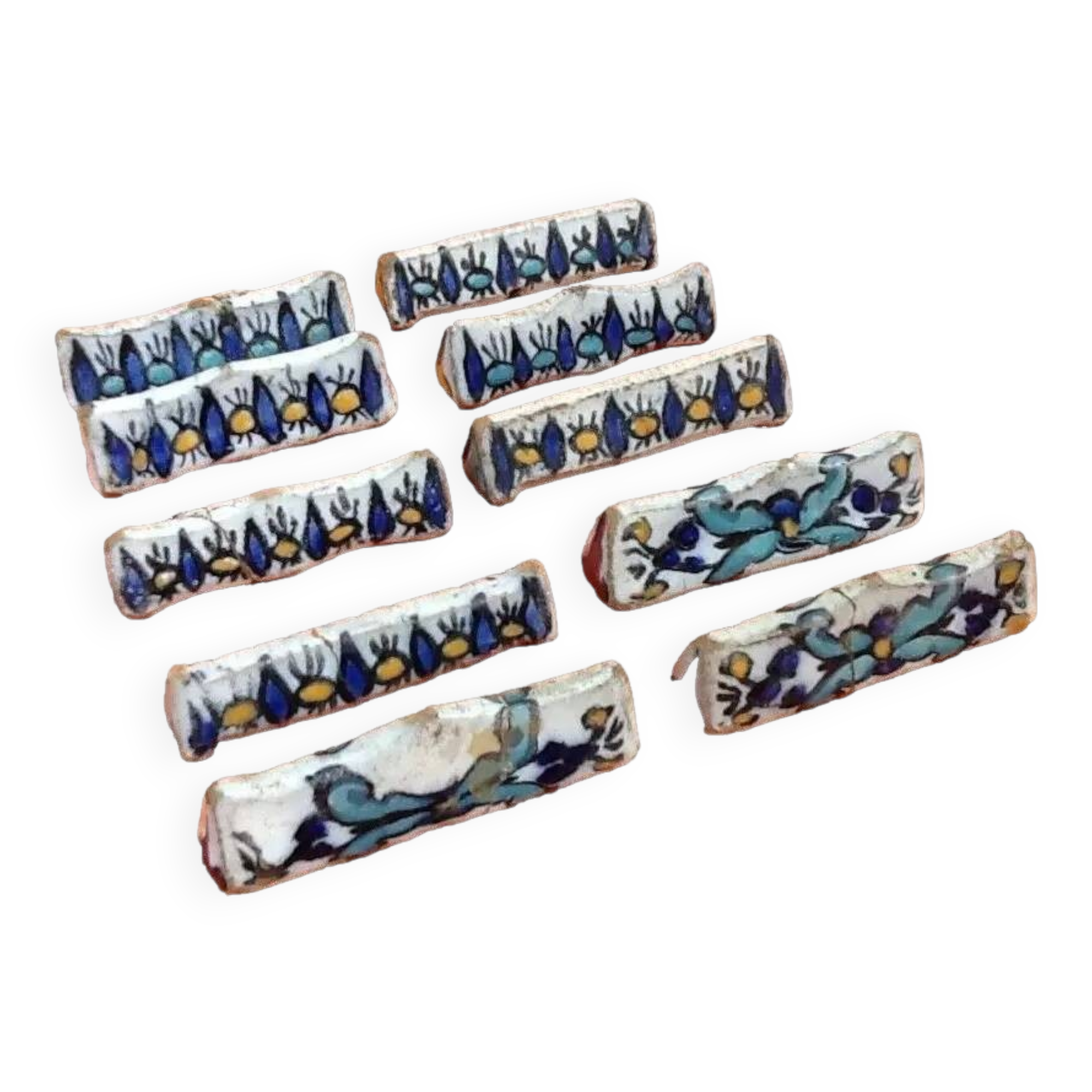 1930s 10 Knife Holders Glazed Ceramic