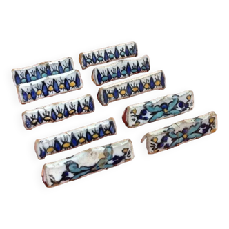 1930s 10 Knife Holders Glazed Ceramic