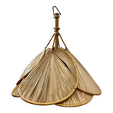 Mid-century modern Uchiwa style bamboo suspension