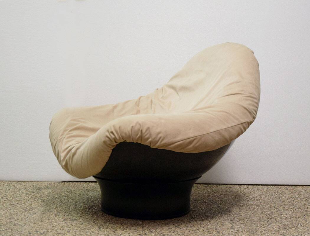 Armchair with pouf 'Rodica' design Mario Brunu for Comfort 1970s