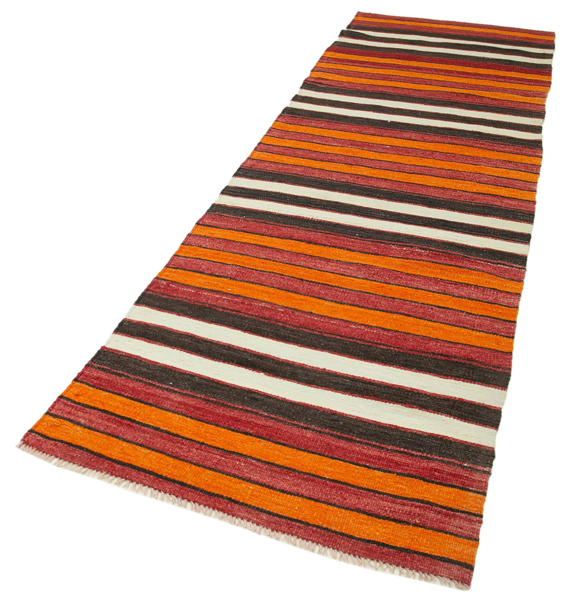 Turkish Handmade Vintage Anatolian Kilim 97 cm x 328 cm