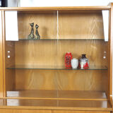Vintage German Oak Buffet With Showcase, 1960's