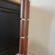 Metal and wood floor lamp