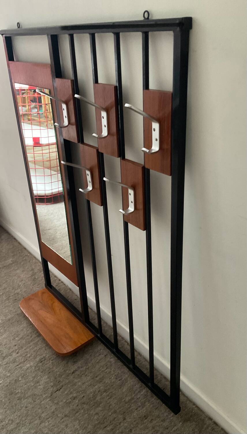 Scandinavian wall-mounted locker from the 60s in teak