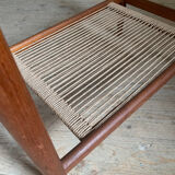 Vintage teak and rope magazine rack coffee table