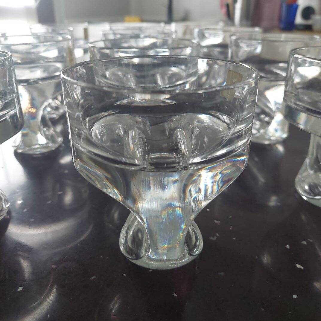 Set of 12 Kristall Krisla Whiskey Glasses Design Taddei Sistini '60