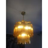 Lustre en verre de murano ambre « tronchi » d50