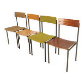 Vintage Industrial Dining Chairs - 1970s Stol Kamnik - Set of 4 - Mix & Mat
