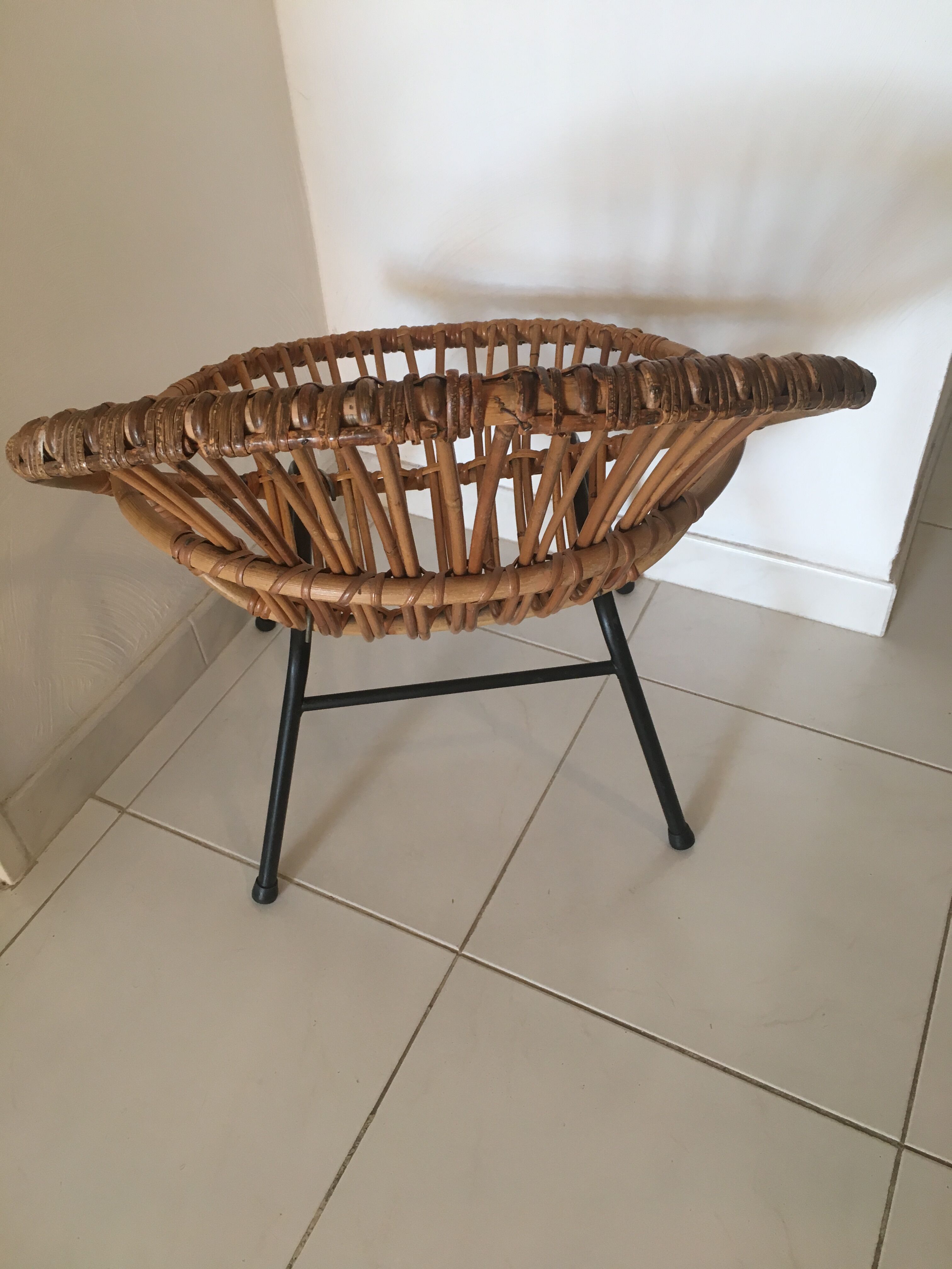 Pair of rattan basket chairs