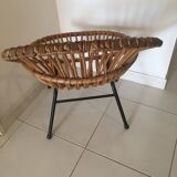 Pair of rattan basket chairs