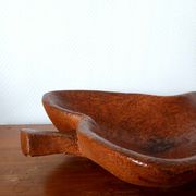 Grande coupe en bois brutaliste, 65 cm