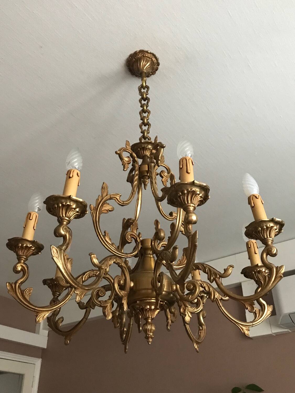 Lustre bronze 8 branches