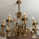 8-branch bronze chandelier