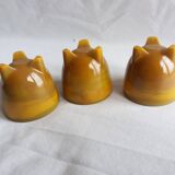 Marbled glass tripod egg cups