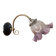 Antique brass swan neck wall light with coloured glass shade.
