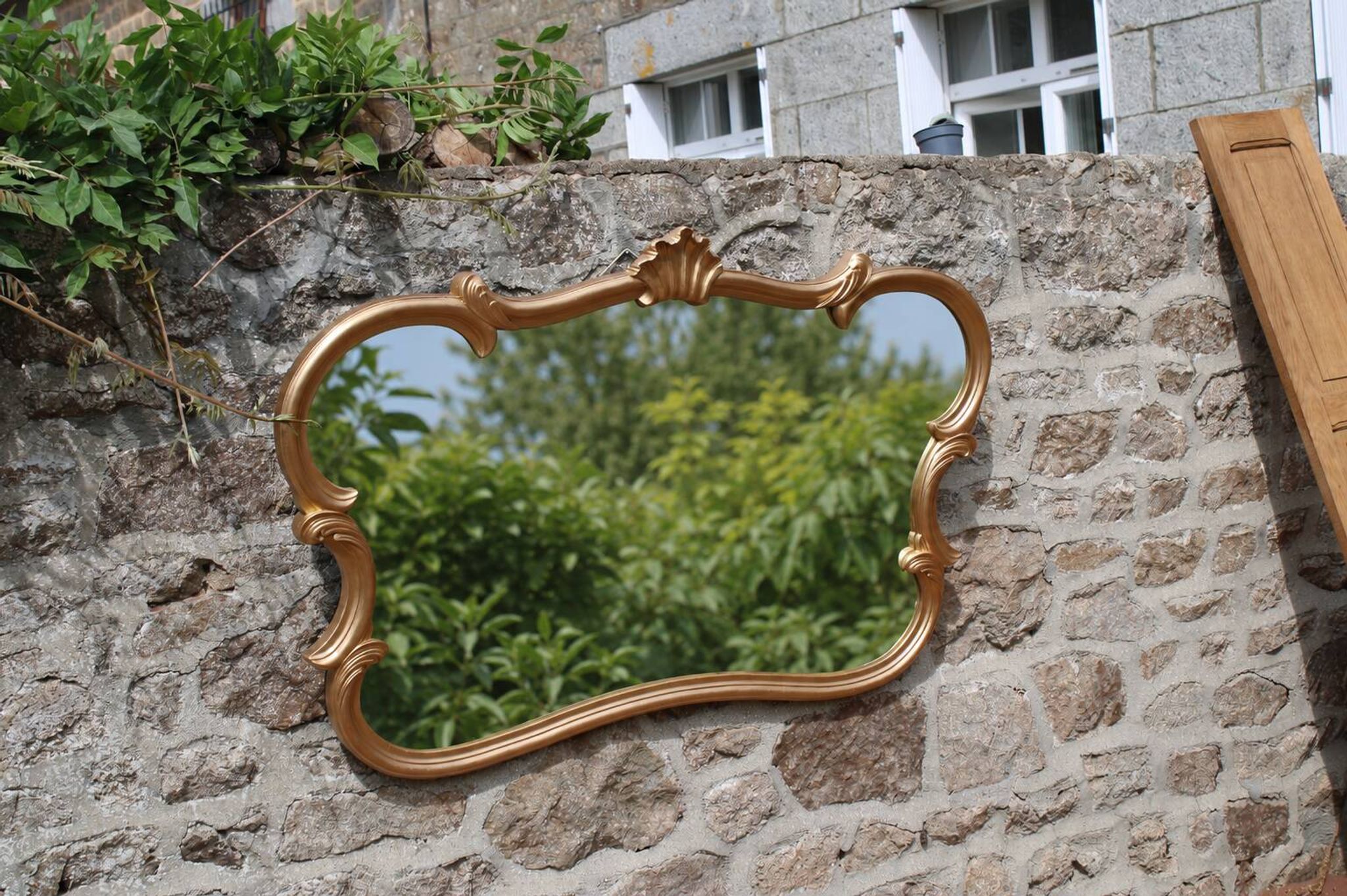 Large wall mirror with golden stucco mouldings – Louis XV Rococo style – 124