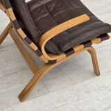 1970s, Danish design by Farstrup, set of 2 armchairs, furniture leather.