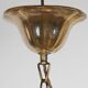 Vintage Murano 5-Arm Ribbed Topaz Glass Chandelier Pendant Lamp