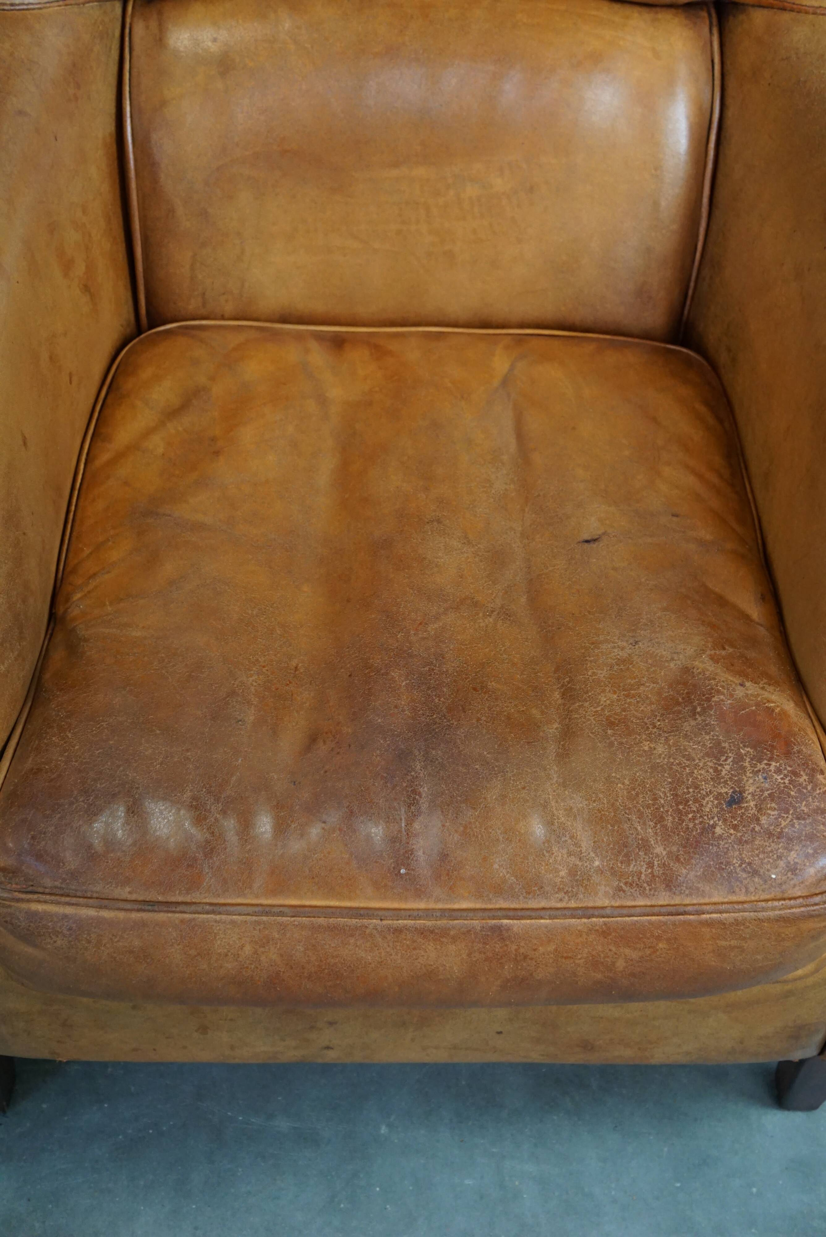Set of two super rugged and very comfortable sheep leather armchairs