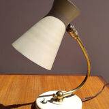 Casserole cream diabolo and brass lamp 1960