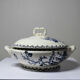 Antique soup tureen 1890-1910 opaque porcelain ironstone Gien Chardons model