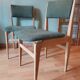 Green boucle Scandinavian chairs