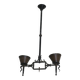 Brutalist wrought iron and copper 2-arm chandelier, 1960s