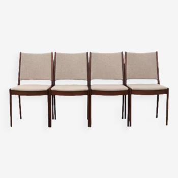 Ensemble de quatre chaises en teck, design danois, années 1970, designer Johannes Andersen