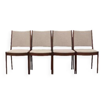 Ensemble de quatre chaises en teck, design danois, années 1970, designer Johannes Andersen