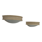 Paire d'appliques vintage, plâtre beige et verre sablé, France, 1970
