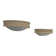 Pair of vintage wall lights, beige plaster and frosted glass, France, 1970.