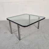 Horst Brüning coffee table for Kill International, glass and metal 70s