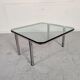 Horst Brüning coffee table for Kill International, glass and metal 70s