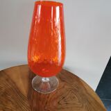 Vintage orange glass top vase