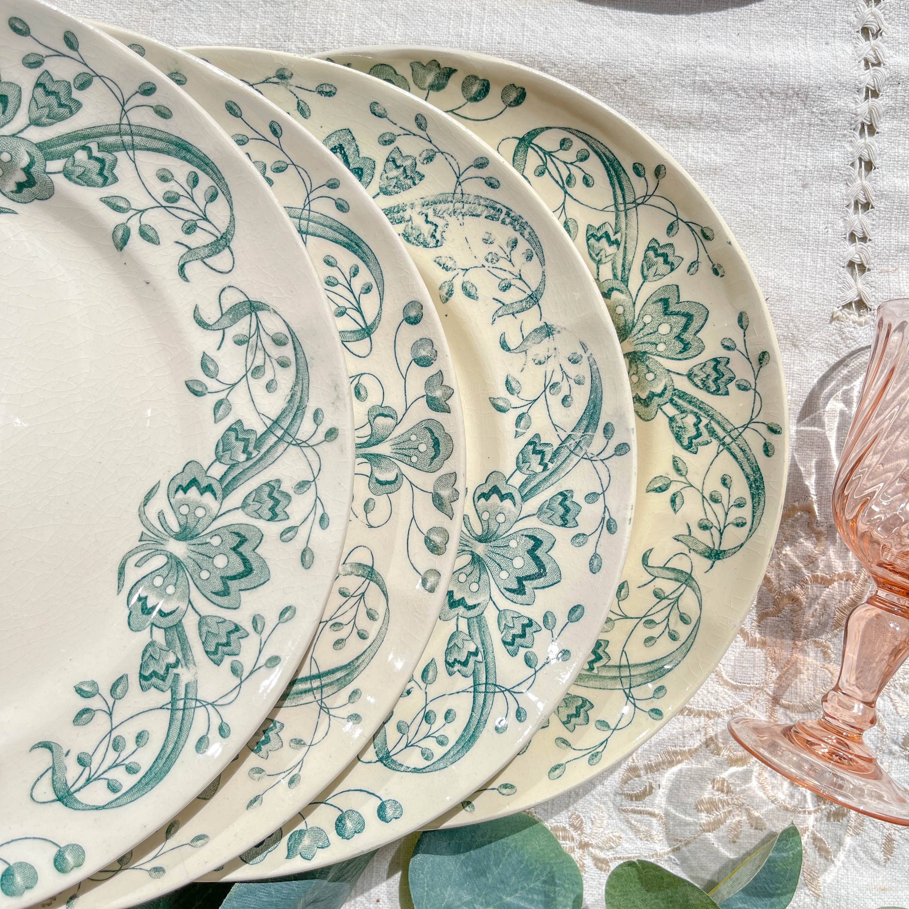 Set of 6 Small Antique Iron Earth Plates "Figuig" – Longchamp 19th Century