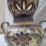 Vase with enameled ceramic handles, Brittany