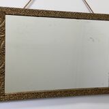Miroir art-déco or au décor végétal 52x31cm