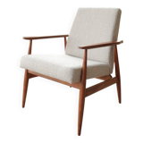 Vintage off-white bouclé armchair concluded by H.Lis