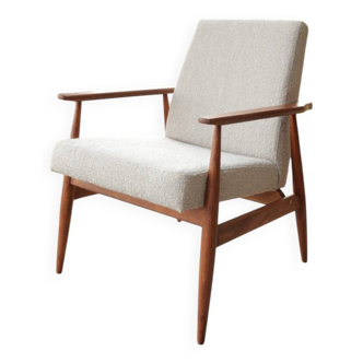 Vintage off-white bouclé armchair concluded by H.Lis
